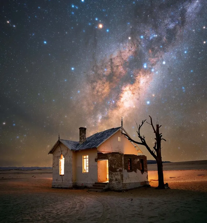 Abandoned House © Stefan Liebermann (Germany) Taken with a Sony ILCE-7RM5 camera, 24 mm f/1.6, Sky: ISO 1,000, 120-second exposure; Foreground: ISO 800, 270-second exposure Location: Garub, Namibia, 22 April 2023