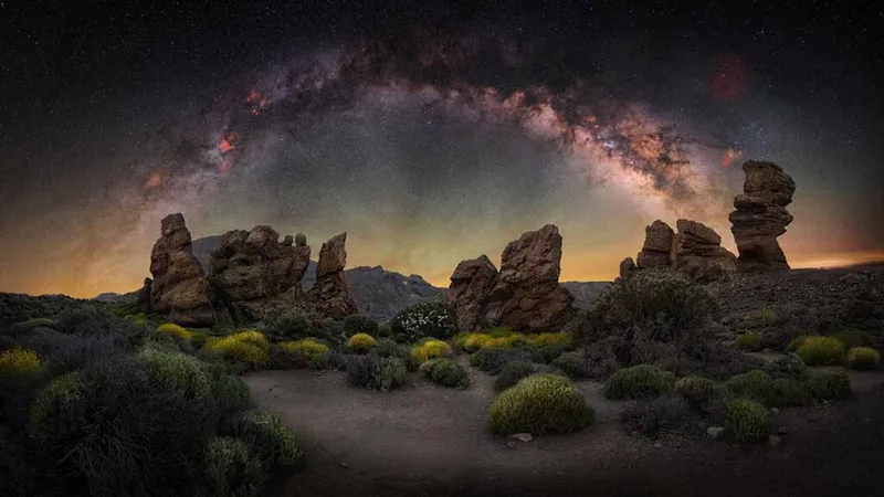 Ancestral Rocks © Andrea Curzi (Italy) Taken with a Canon EOS R and EOS 6D cameras, 25 mm f/4, Sky: ISO 800, 120-second exposure; Foreground: ISO 3,200, 120-second exposure Location: Tenerife, Canary Islands, Spain, 18 May 2023